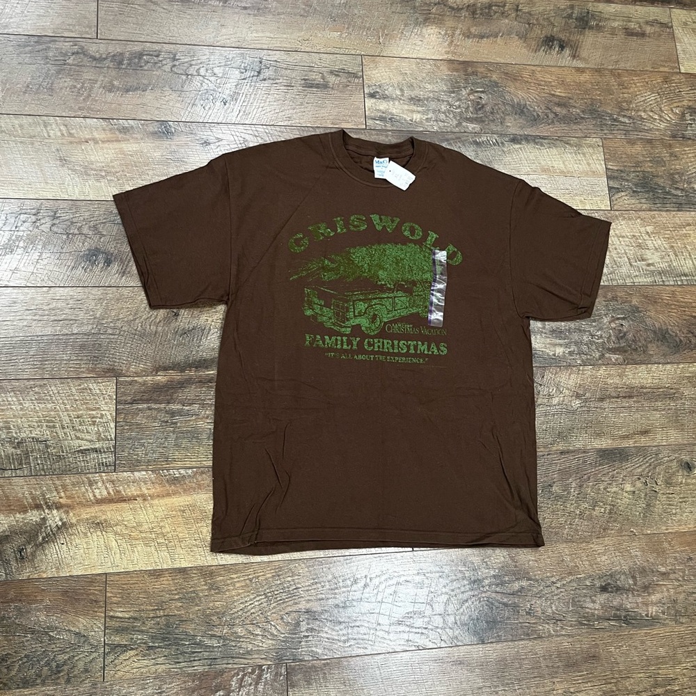 NWT Vintage 2009 Griswold Family Christmas Graphic Tee Brown XL Warner Bros.